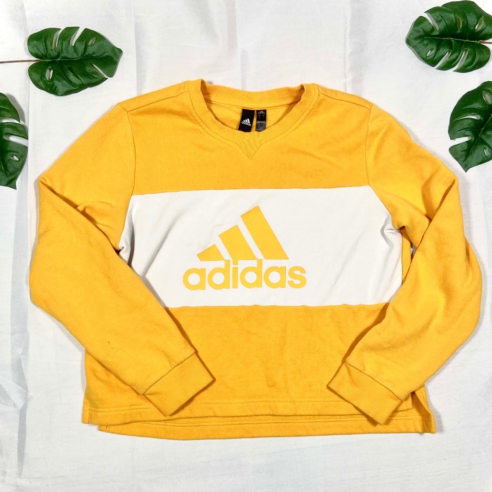 Adidas Women’s Yellow Crewneck Sweater Pullover